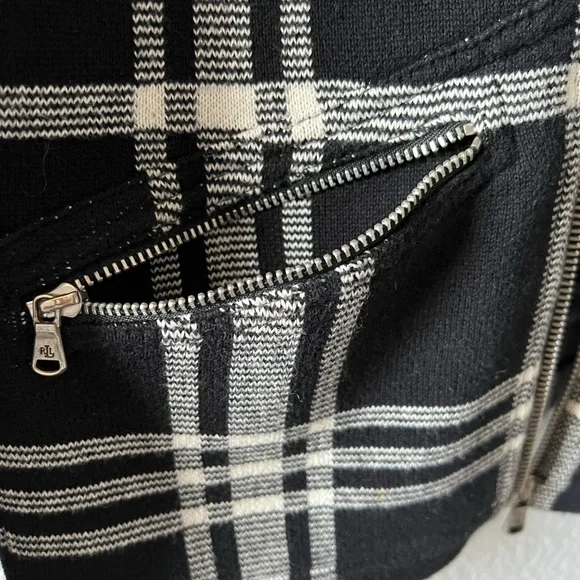 SOLD Ralph Lauren petite size Medium black and white plaid jacket - Picture 5 of 6
